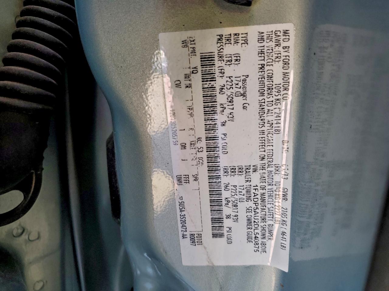 2013 Ford C-Max Se VIN: 1FADP5AU2DL540875 Lot: 94102205