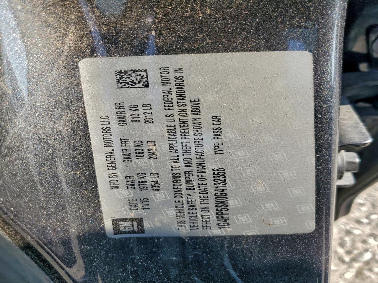 2016 Buick Verano VIN: 1G4PP5SK0G4132356 Lot: 82490725