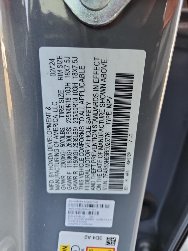 2024 Honda Cr-V Sport VIN: 7FARS5H56RE025776 Lot: 90839735