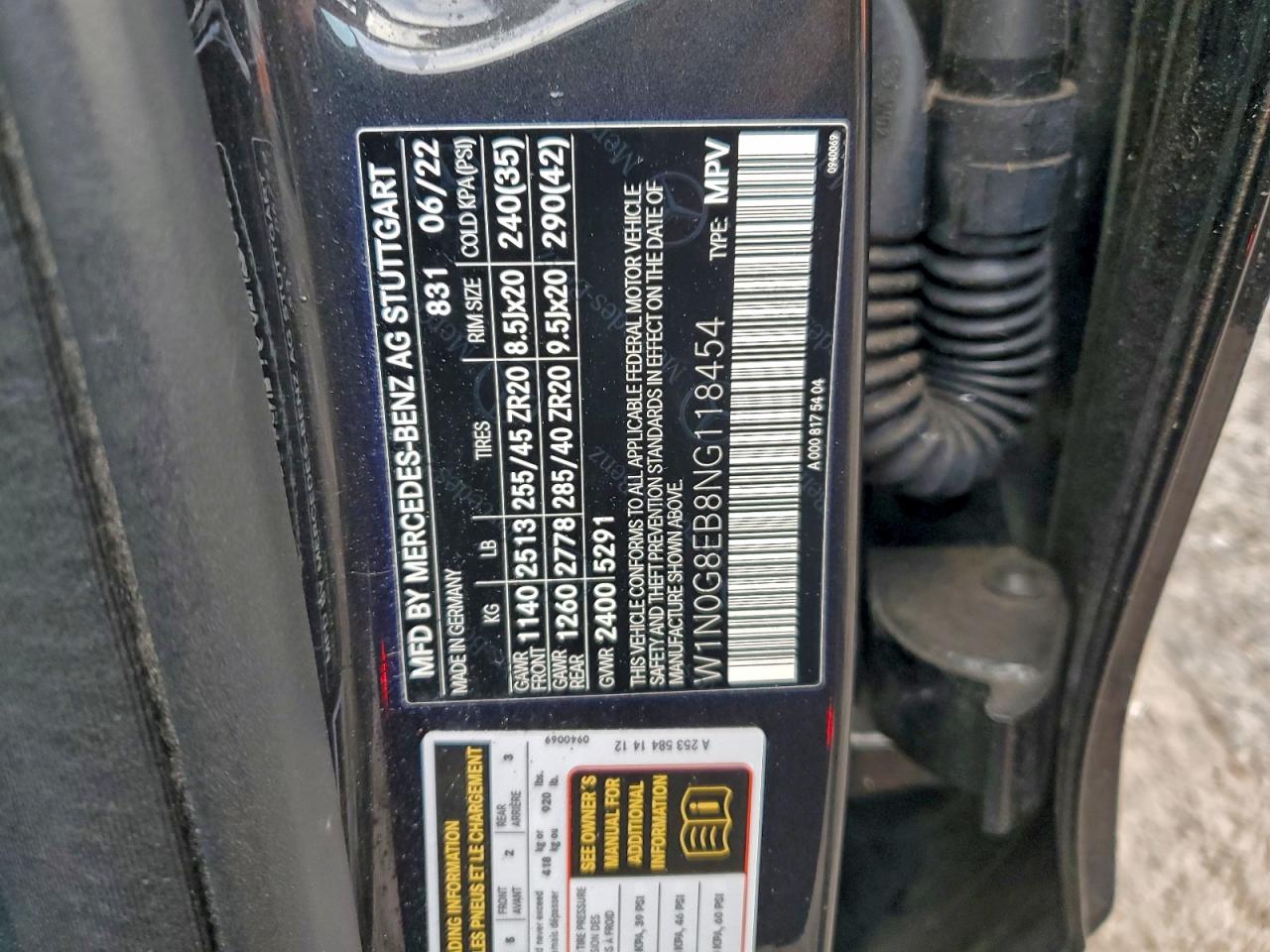 2022 Mercedes-Benz Glc 300 4Matic VIN: W1N0G8EB8NG118454 Lot: 94656045