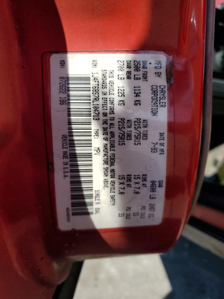 1994 Jeep Cherokee Sport VIN: 1J4FT68S7RL104713 Lot: 93564755