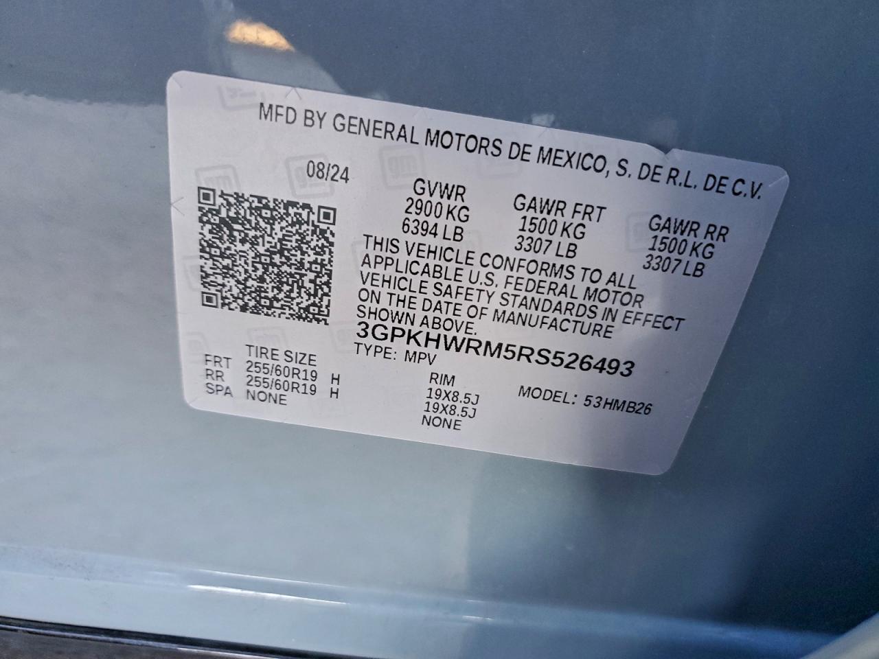 2024 Honda Prologue Tour VIN: 3GPKHWRM5RS526493 Lot: 94710225