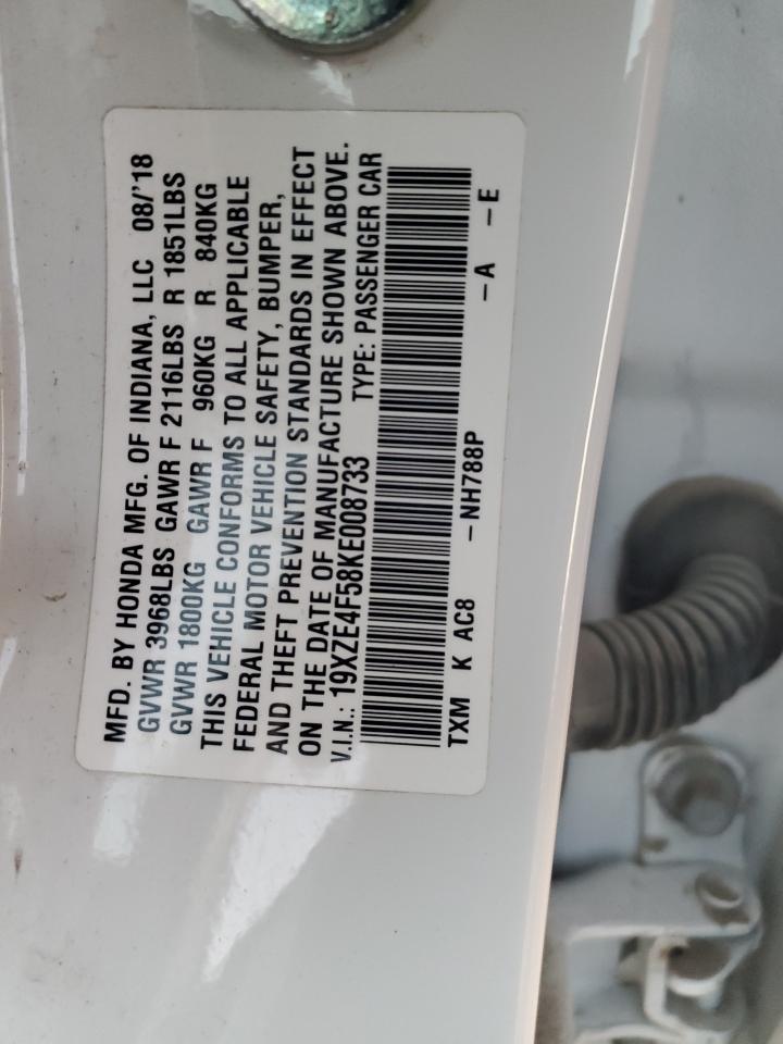 2019 Honda Insight Ex VIN: 19XZE4F58KE008733 Lot: 90893135