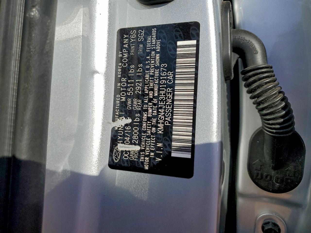 2017 Genesis G80 Base VIN: KMHGN4JE3HU191673 Lot: 94072985