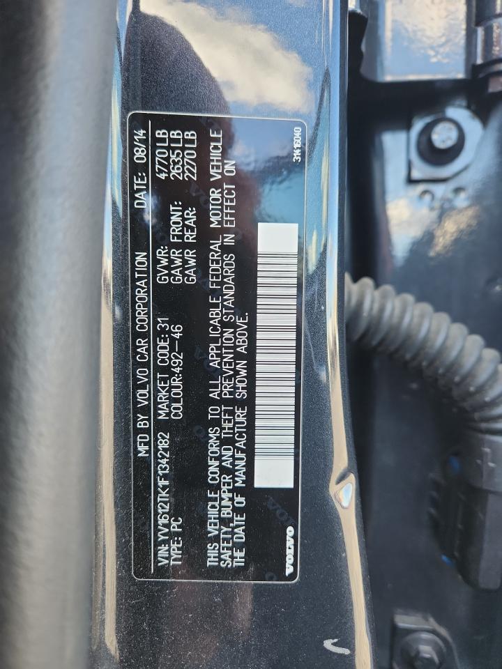 2015 Volvo S60 Premier VIN: YV1612TK1F1342182 Lot: 91983375