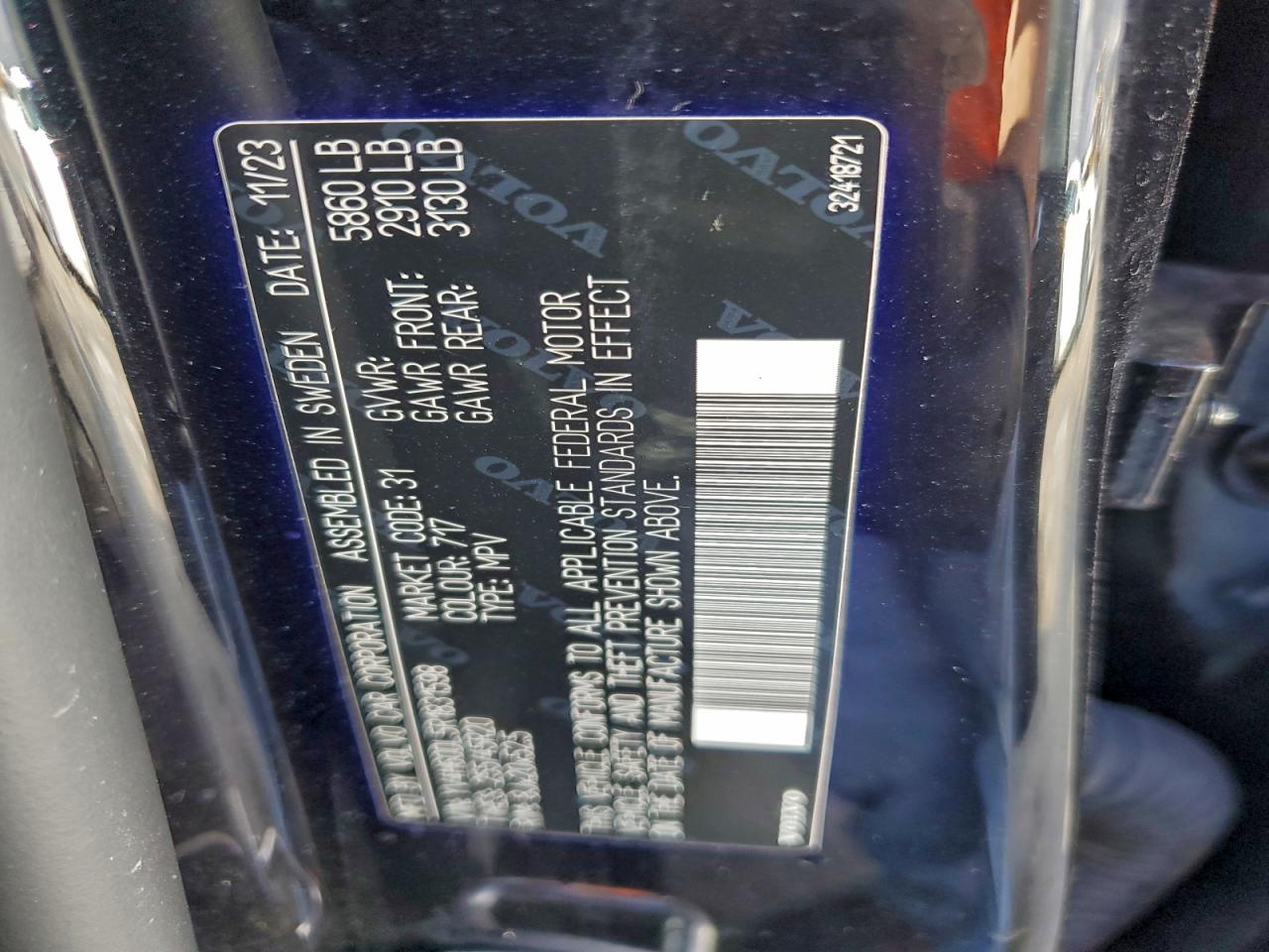 2024 Volvo Xc60 Plus VIN: YV4H60DL5R1831598 Lot: 93518965