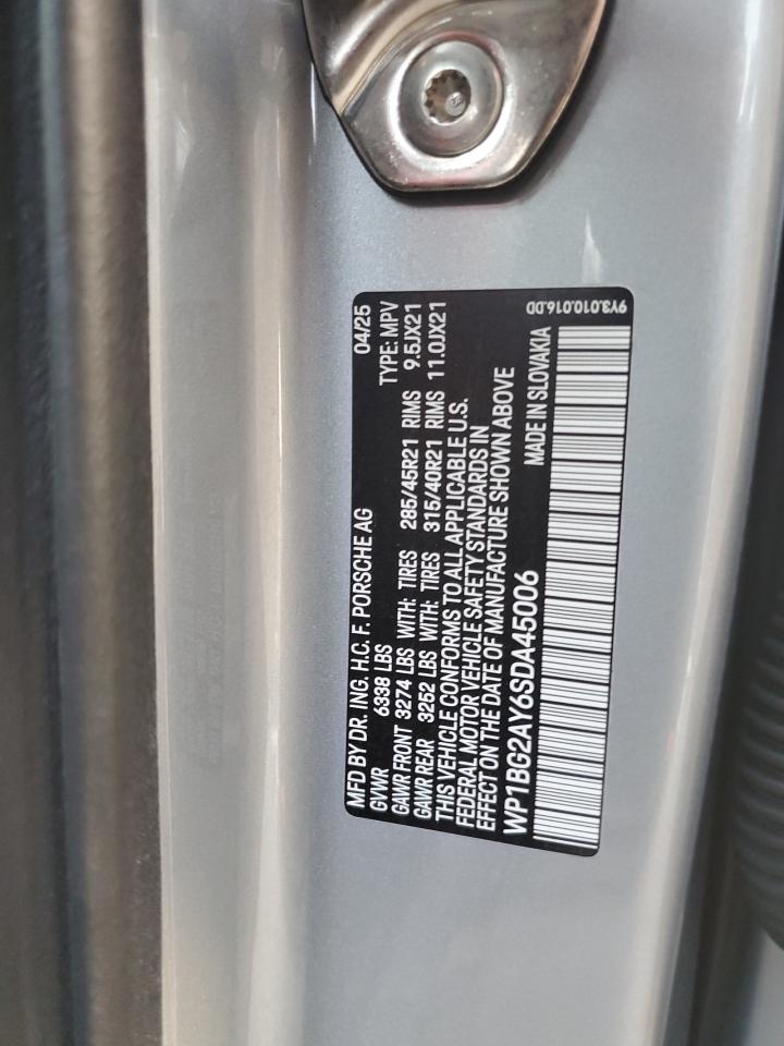 2025 Porsche Cayenne Gts Coupe VIN: WP1BG2AY6SDA45006 Lot: 92108685