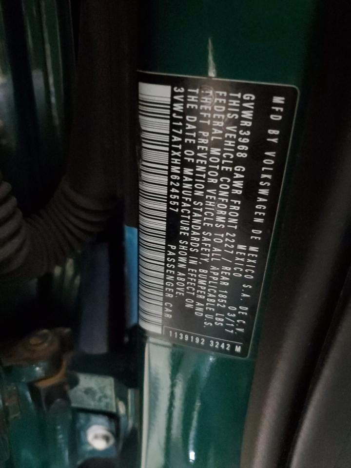 2017 Volkswagen Beetle Se VIN: 3VWJ17ATXHM624557 Lot: 93040235