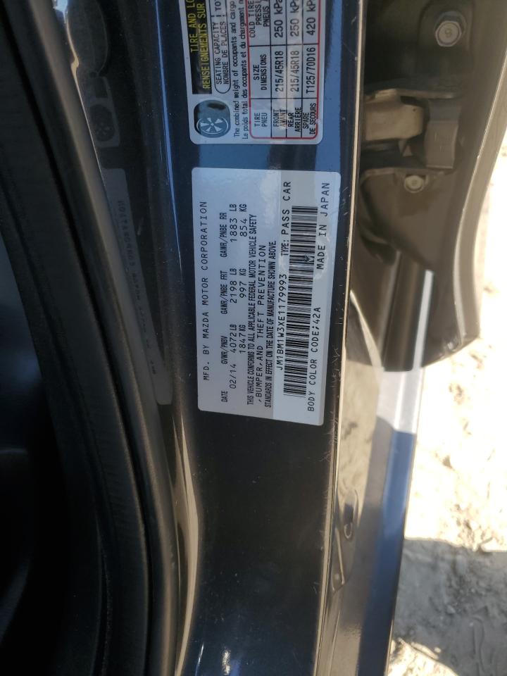 2014 Mazda 3 Grand Touring VIN: JM1BM1W3XE1179993 Lot: 92691265