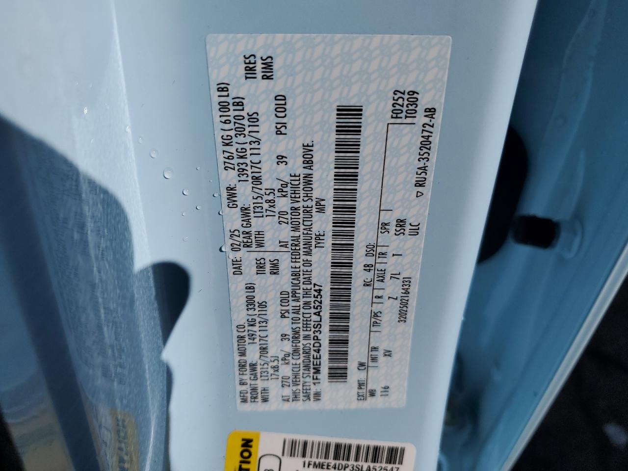 2025 Ford Bronco Heritage VIN: 1FMEE4DP3SLA52547 Lot: 91975205