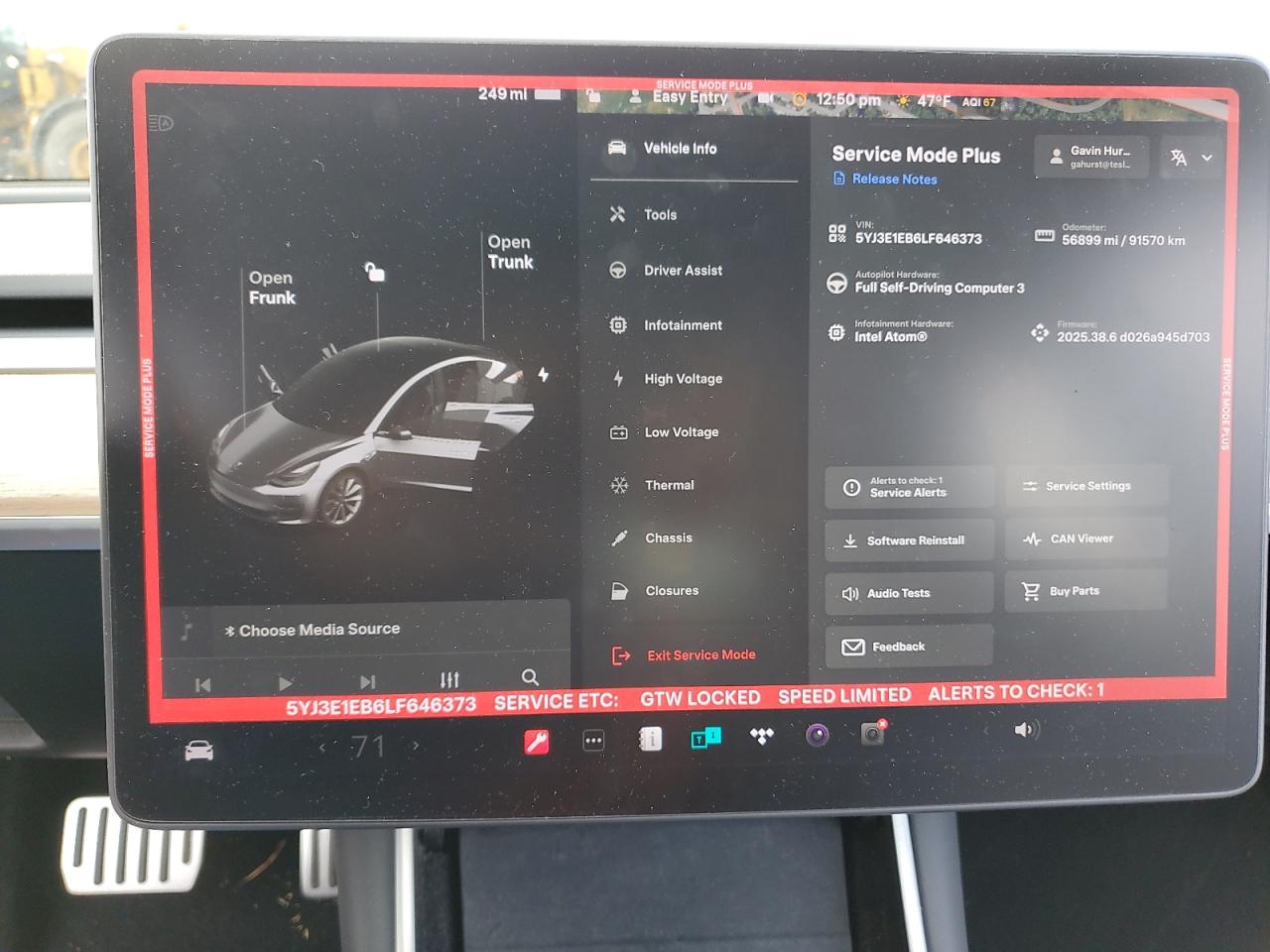 2020 Tesla Model 3 VIN: 5YJ3E1EB6LF646373 Lot: 92836795