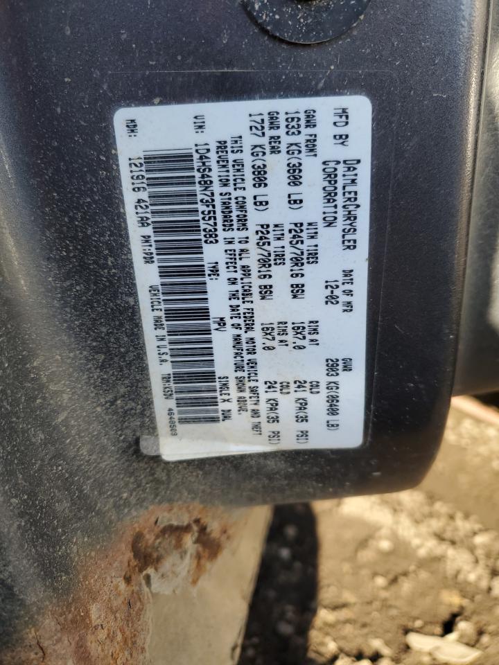 2003 Dodge Durango Slt VIN: 1D4HS48N73F557383 Lot: 91979655