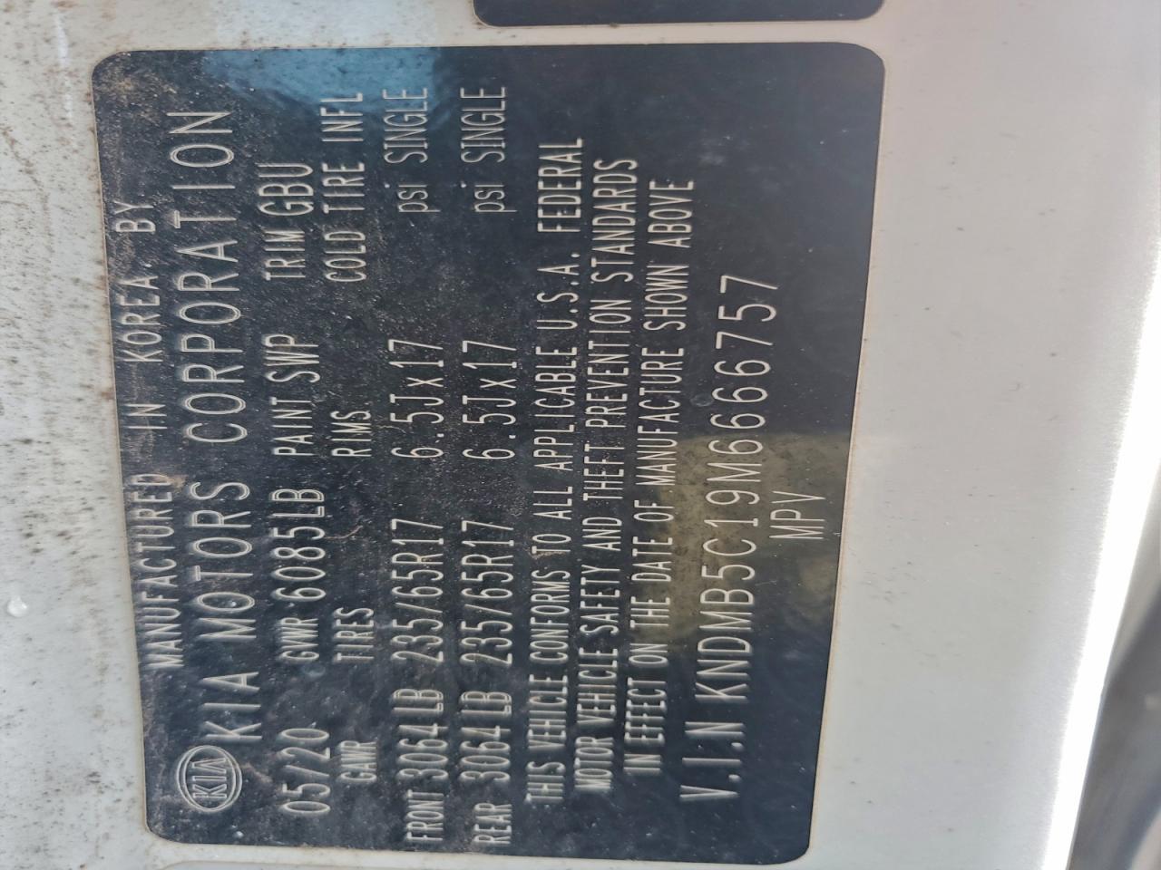 2021 Kia Sedona Lx VIN: KNDMB5C19M6666757 Lot: 92504825