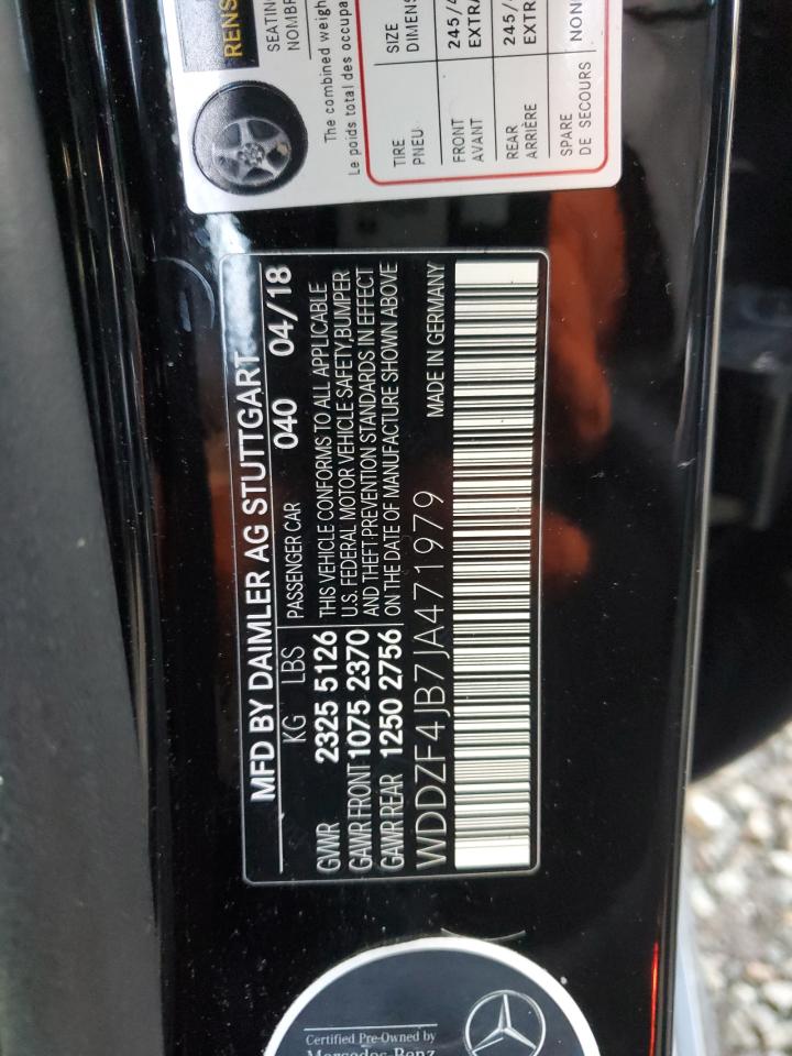 2018 Mercedes-Benz E 300 VIN: WDDZF4JB7JA471979 Lot: 93790085