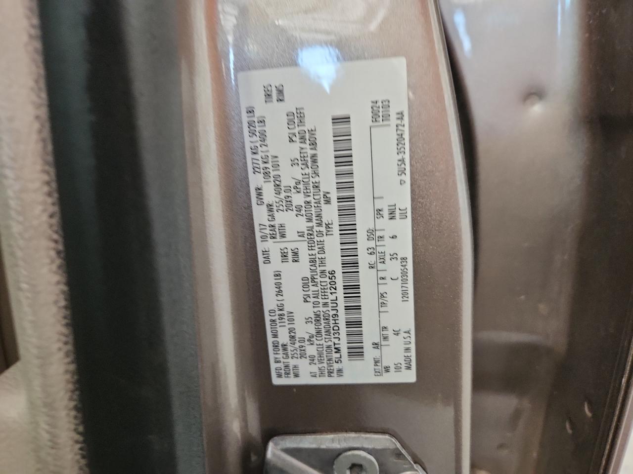 2018 Lincoln Mkc Reserve VIN: 5LMTJ3DH9JUL12056 Lot: 92390175