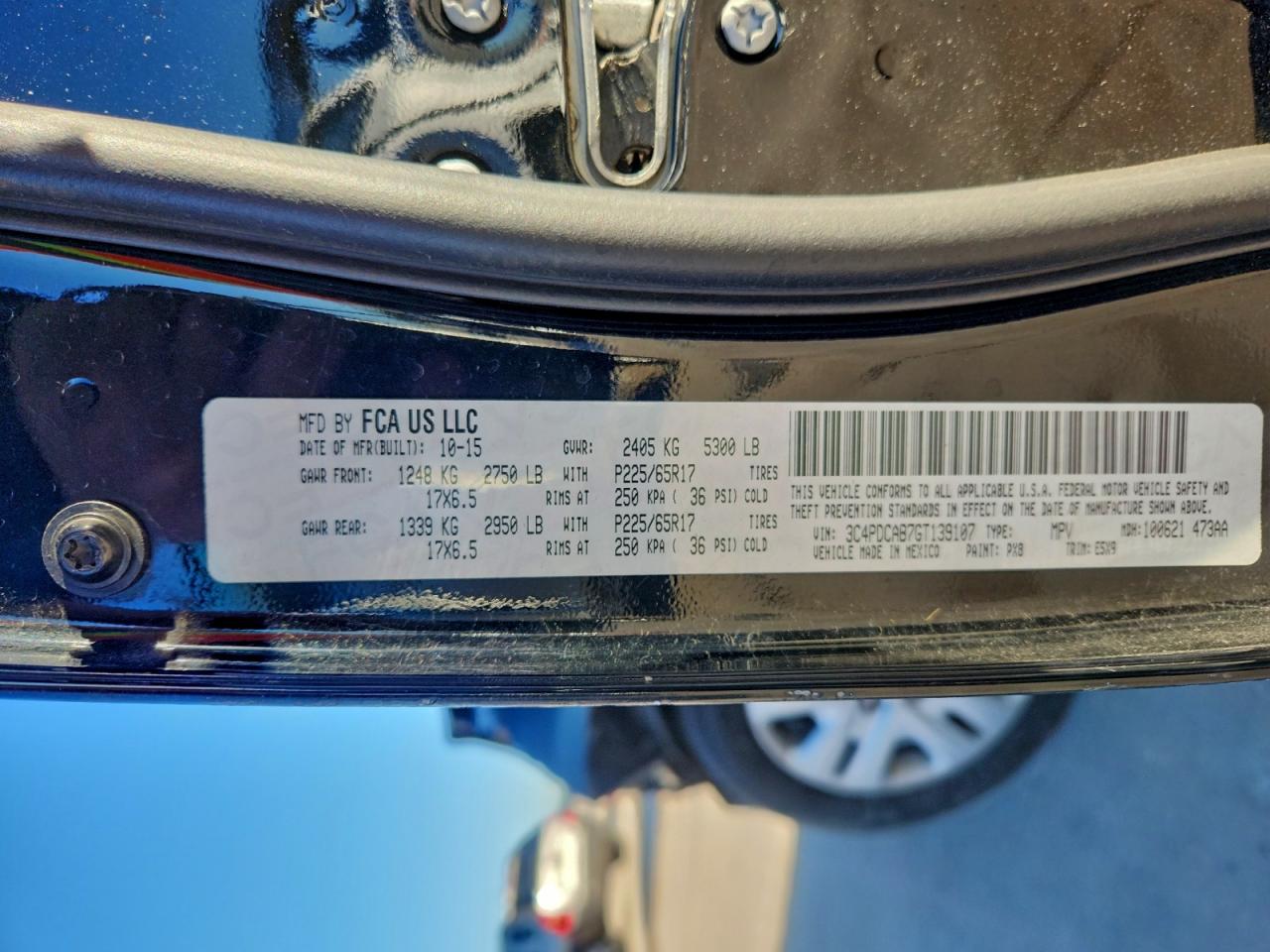 2016 Dodge Journey Se VIN: 3C4PDCAB7GT139107 Lot: 94512725