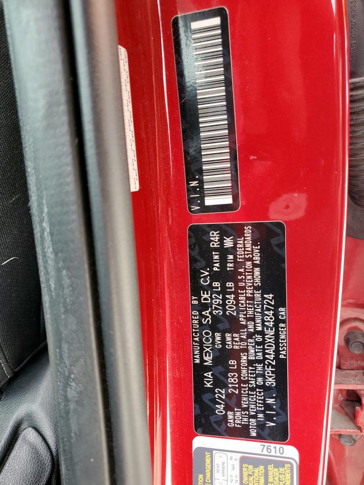 2022 Kia Forte Fe VIN: 3KPF24ADXNE484724 Lot: 93286055