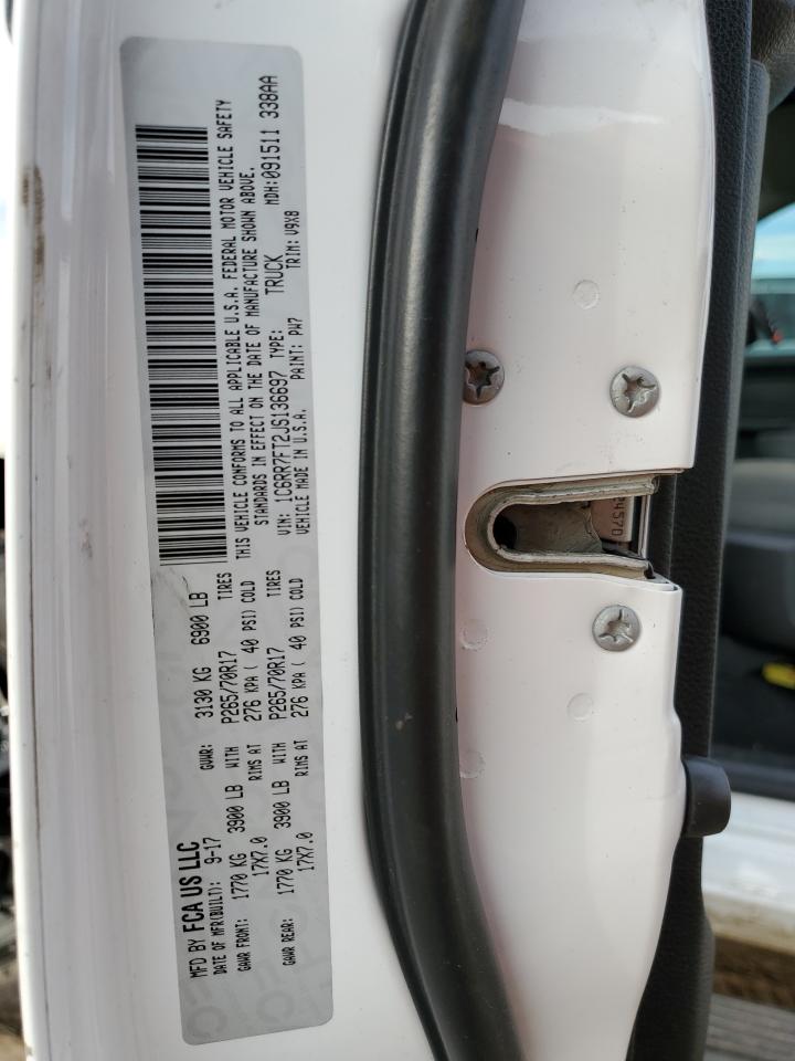 2018 Ram 1500 St VIN: 1C6RR7FT2JS136697 Lot: 92233125