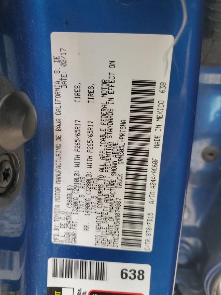 2017 Toyota Tacoma Double Cab VIN: 3TMCZ5AN5HM074887 Lot: 93544055