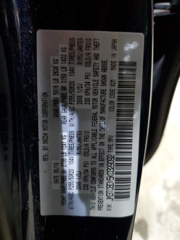 2019 Mazda Cx-9 Grand Touring VIN: JM3TCBDY5K0329092 Lot: 92788805