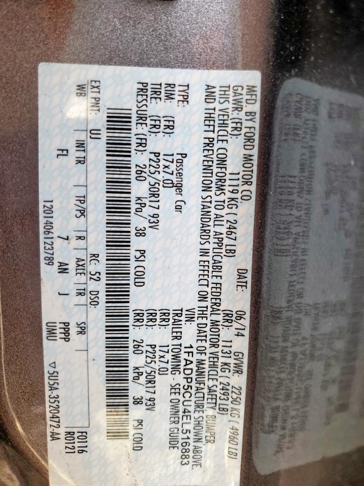 2014 Ford C-Max Premium VIN: 1FADP5CU4EL516883 Lot: 93588275