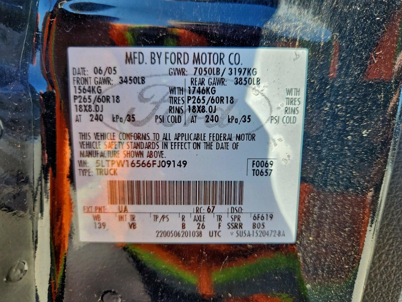 2006 Lincoln Mark Lt VIN: 5LTPW16566FJ09149 Lot: 93894005