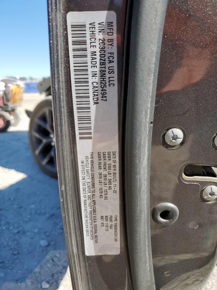 2022 Dodge Challenger R/T VIN: 2C3CDZBT8NH254947 Lot: 89548215