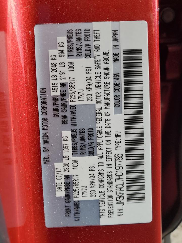 2017 Mazda Cx-5 Touring VIN: JM3KFACL7H0197786 Lot: 91985245