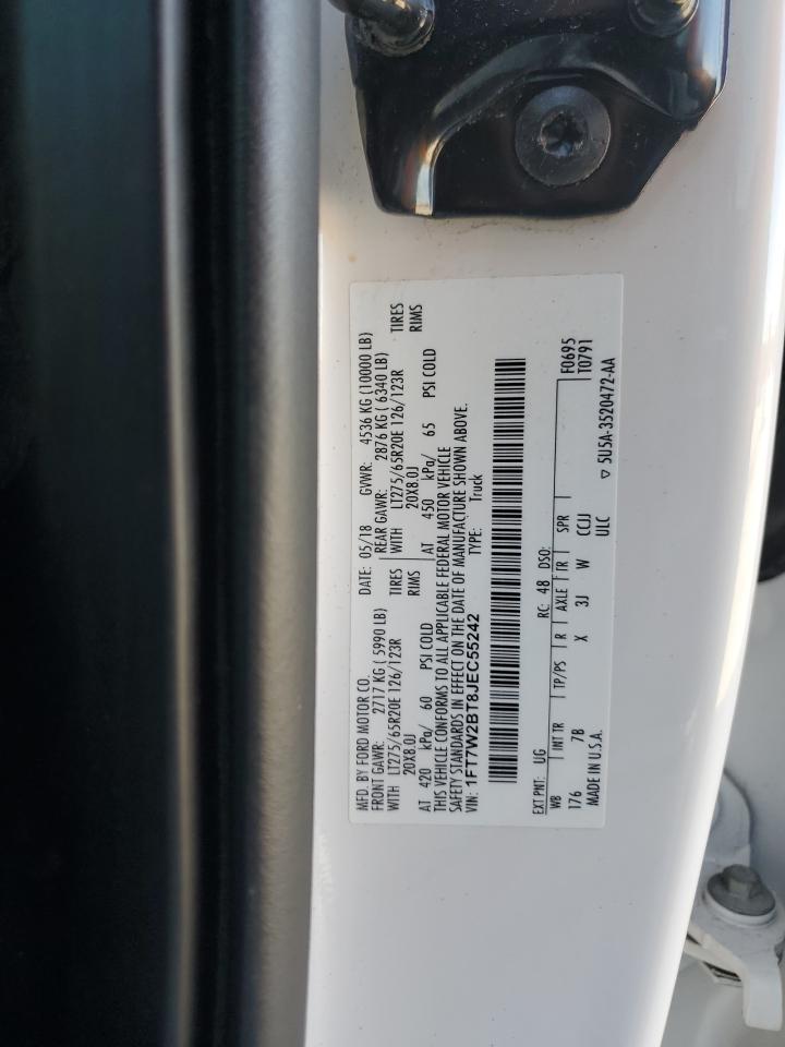 2018 Ford F250 Super Duty VIN: 1FT7W2BT8JEC55242 Lot: 93654535