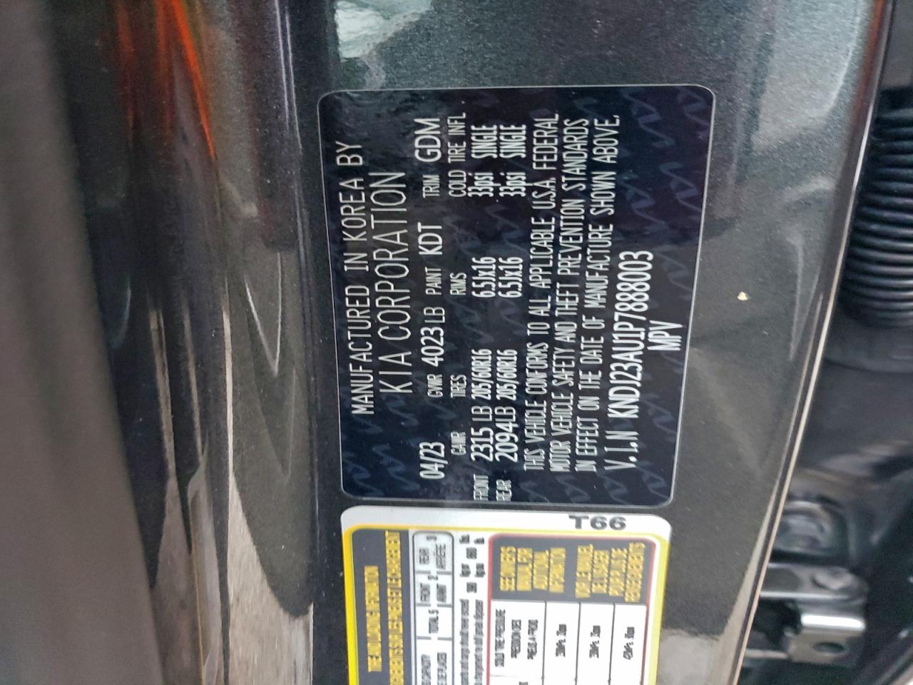 2023 Kia Soul Lx VIN: KNDJ23AU1P7888003 Lot: 94648585