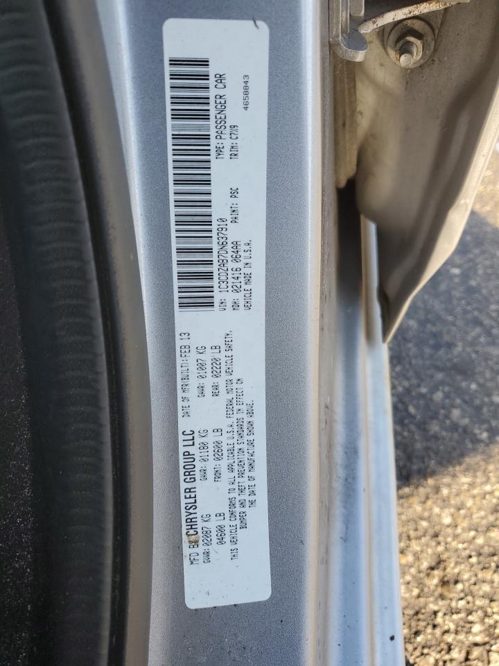 2013 Dodge Avenger Se VIN: 1C3CDZAB7DN637910 Lot: 92677945