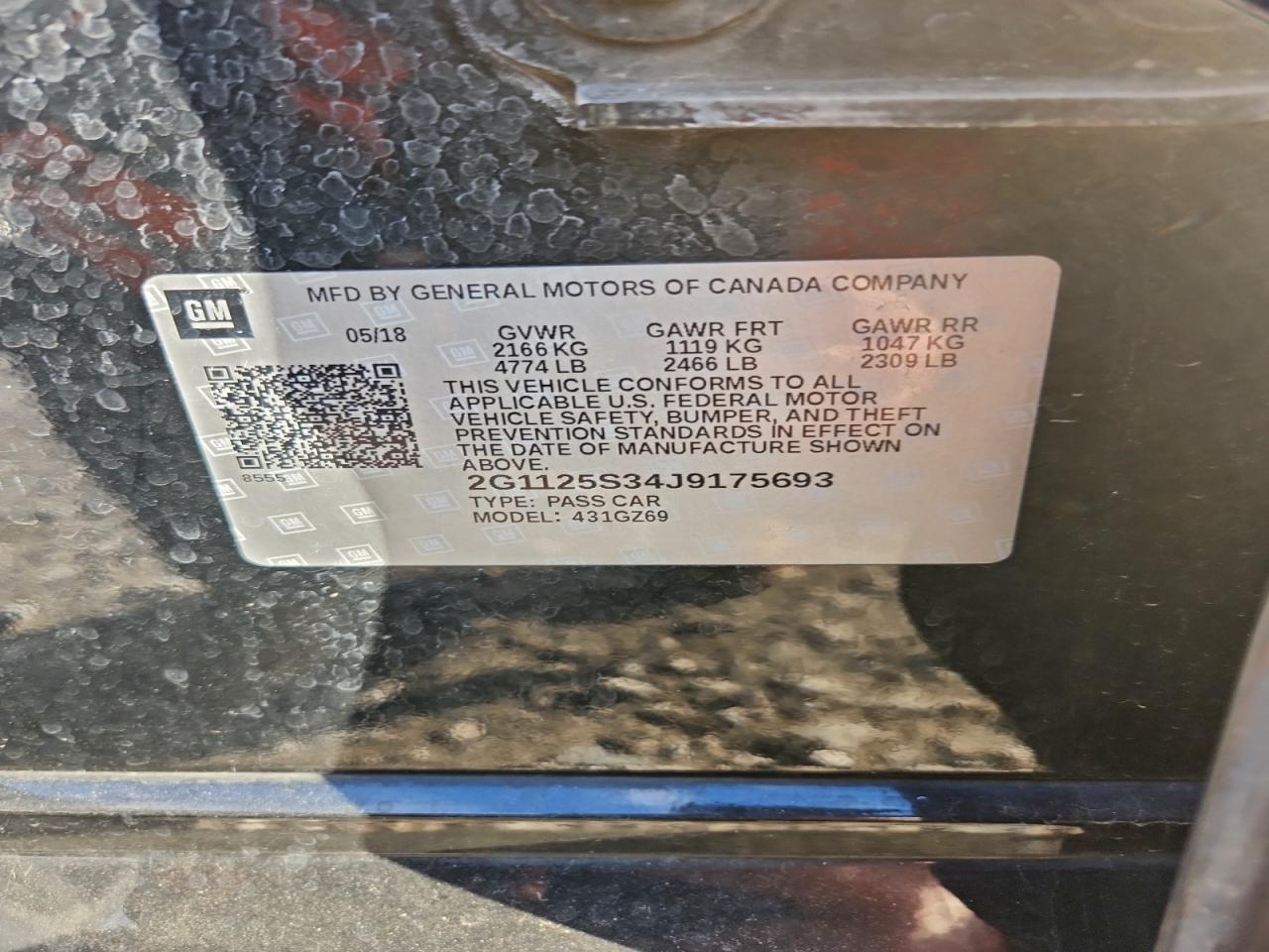 2018 Chevrolet Impala Premier VIN: 2G1125S34J9175693 Lot: 91991085