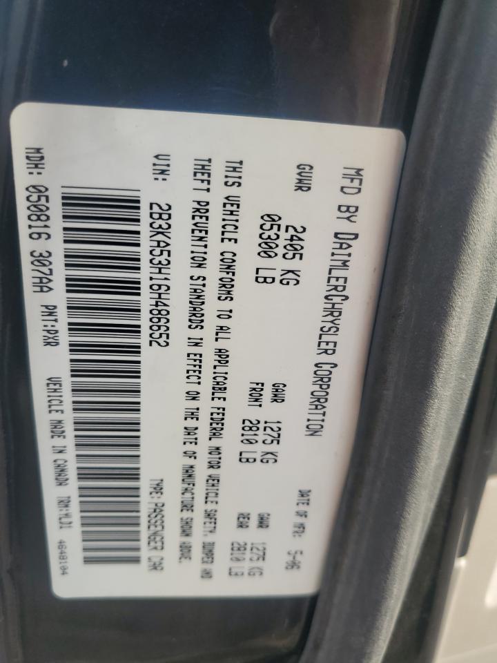 2006 Dodge Charger R/T VIN: 2B3KA53H16H486652 Lot: 92010675