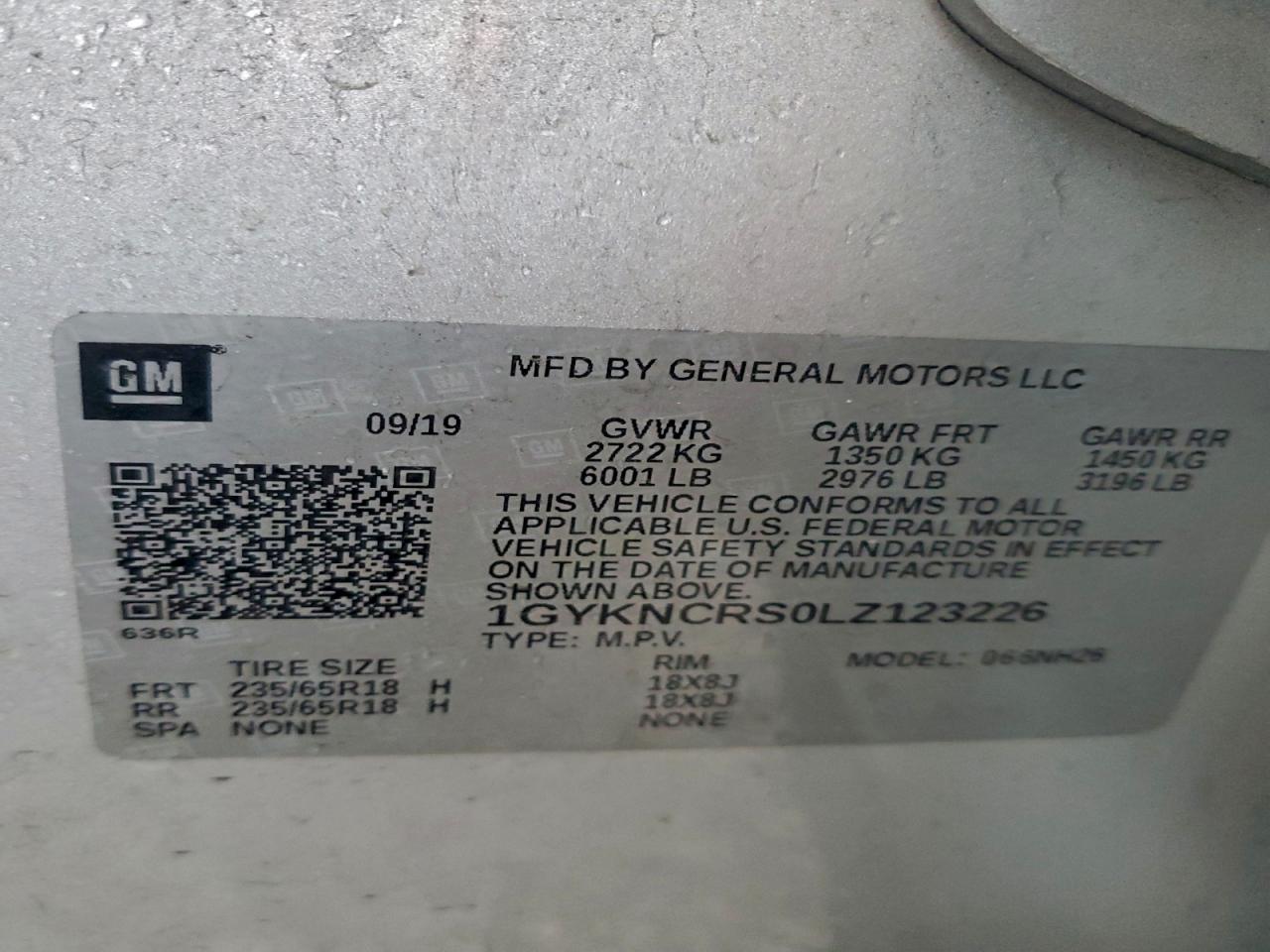 2020 Cadillac Xt5 Premium Luxury VIN: 1GYKNCRS0LZ123226 Lot: 94079555