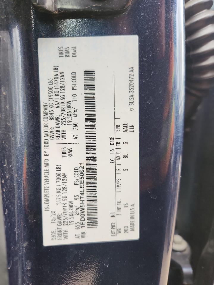 2020 Ford F550 Super Duty VIN: 1FD0W5HT4LEE50621 Lot: 91799285