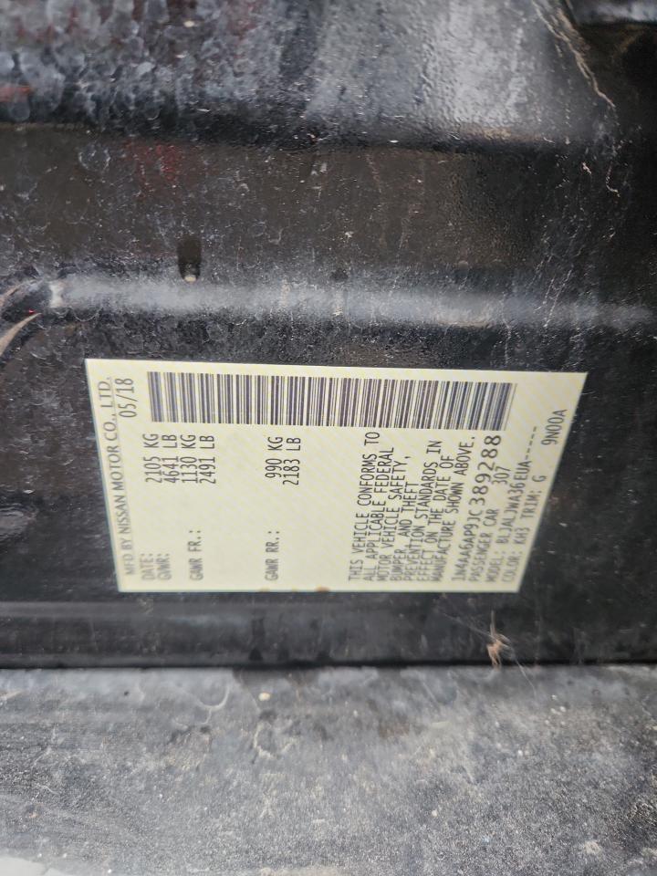 2018 Nissan Maxima 3.5S VIN: 1N4AA6AP9JC389288 Lot: 93678305