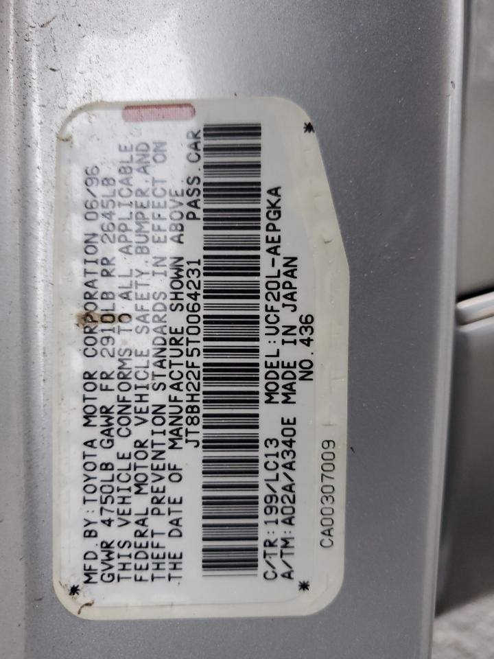 1996 Lexus Ls 400 VIN: JT8BH22F5T0064231 Lot: 93390535