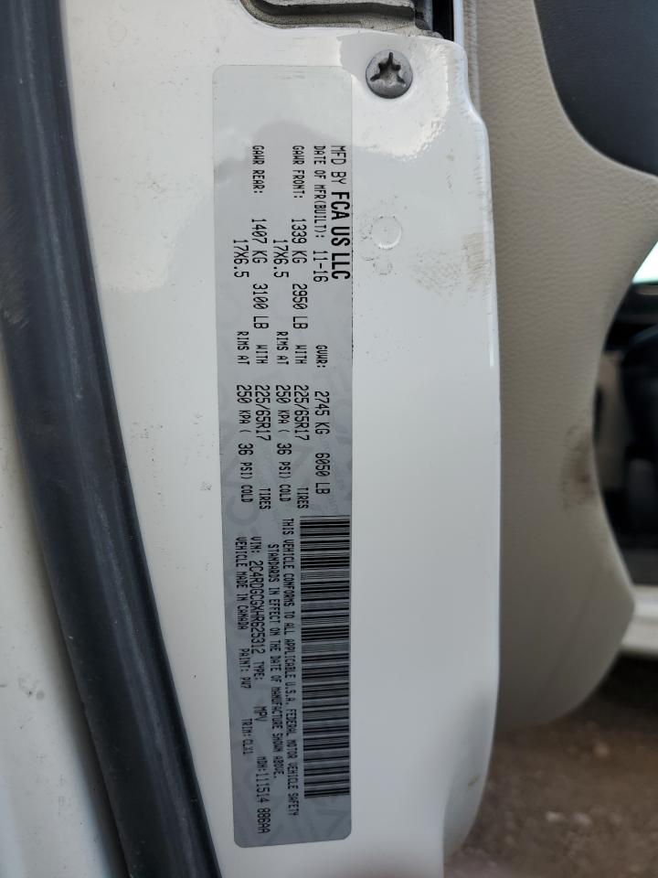 2017 Dodge Grand Caravan Sxt VIN: 2C4RDGCGXHR625312 Lot: 93520965