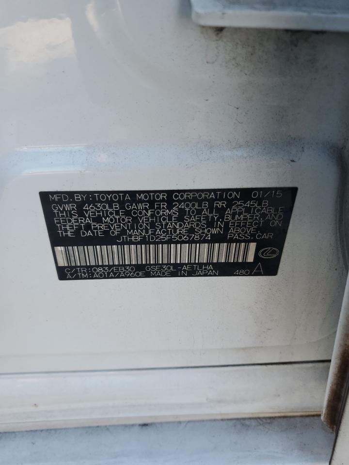 2015 Lexus Is 250 VIN: JTHBF1D25F5067874 Lot: 93147355