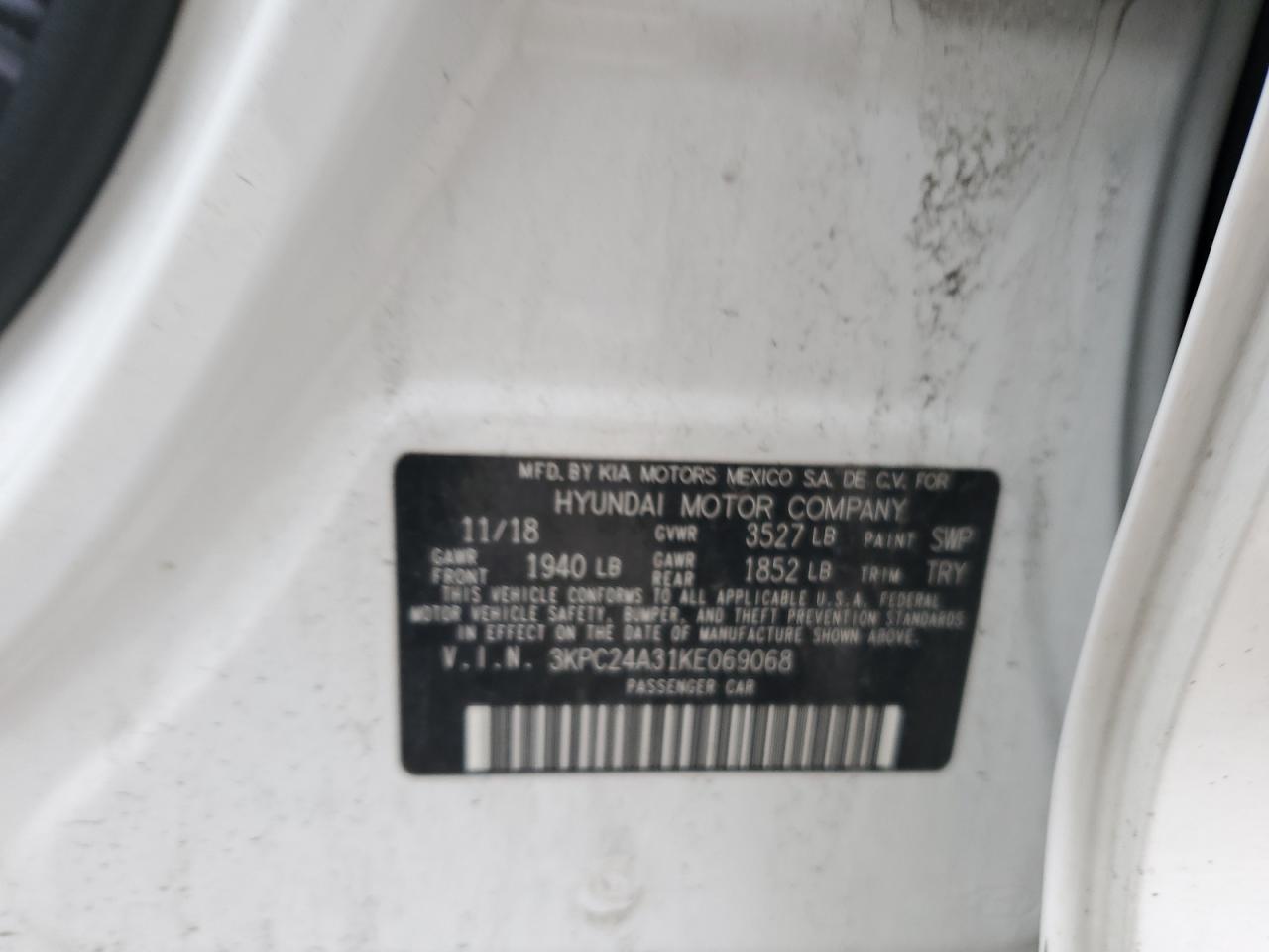 2019 Hyundai Accent Se VIN: 3KPC24A31KE069068 Lot: 90132805