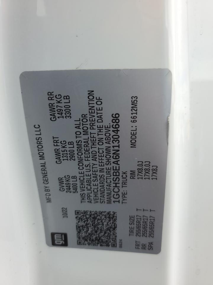 2022 Chevrolet Colorado VIN: 1GCHSBEA6N1304686 Lot: 87198085