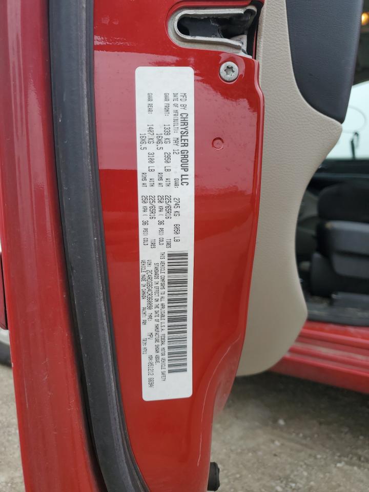 2012 Dodge Grand Caravan Se VIN: 2C4RDGBG4CR360090 Lot: 93016535