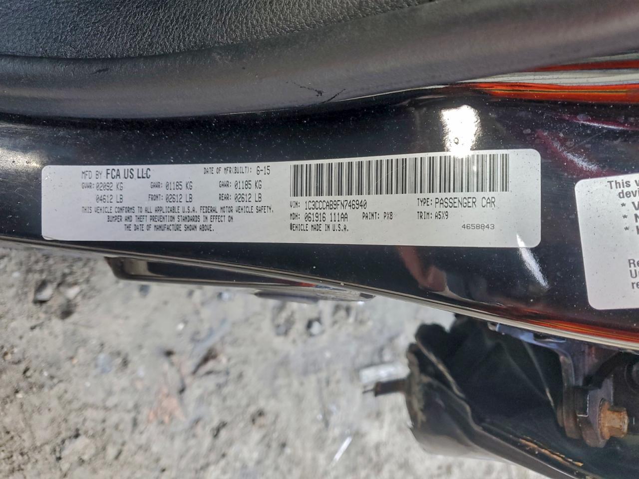 2015 Chrysler 200 Limited VIN: 1C3CCCAB9FN746940 Lot: 94388555