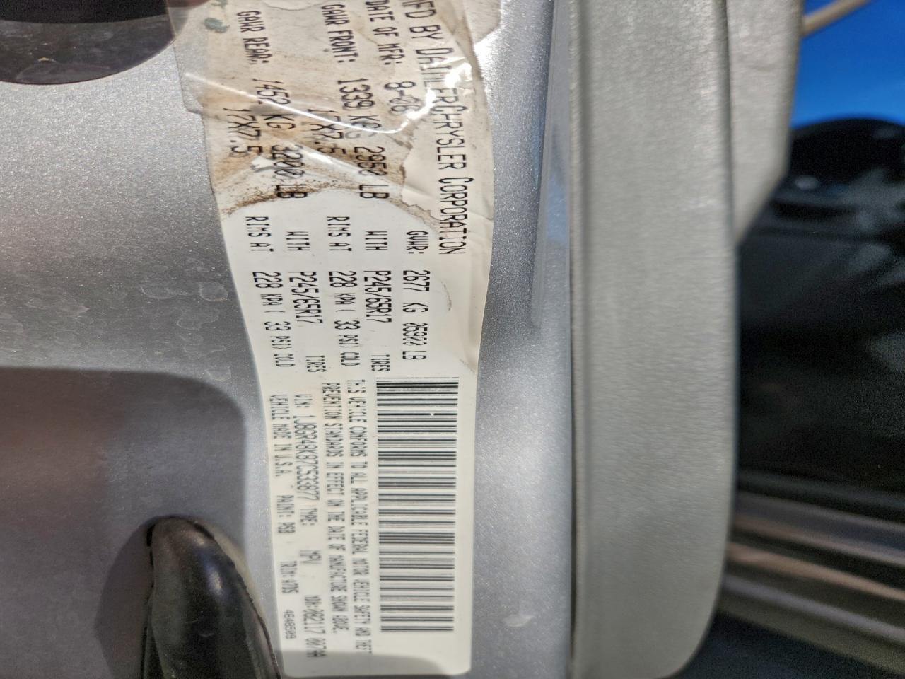 2007 Jeep Grand Cherokee Laredo VIN: 1J8GR48K87C533877 Lot: 93872945