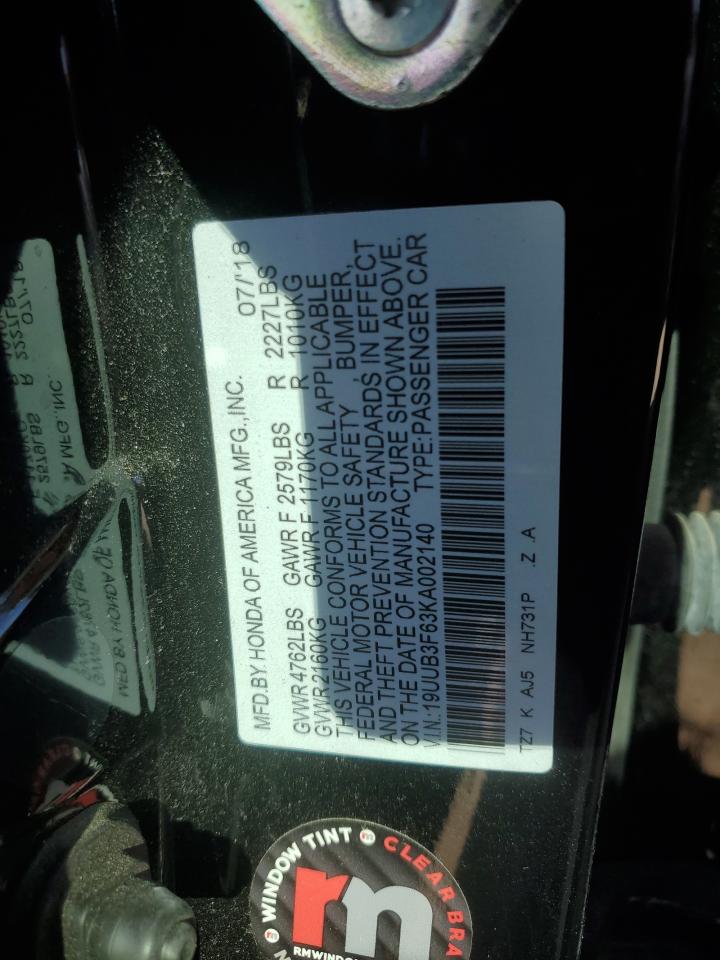 2019 Acura Tlx Technology VIN: 19UUB3F63KA002140 Lot: 93282755