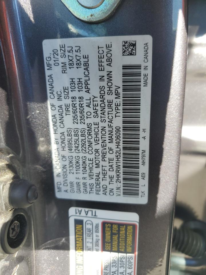 2020 Honda Cr-V Ex VIN: 2HKRW1H52LH406090 Lot: 90981595