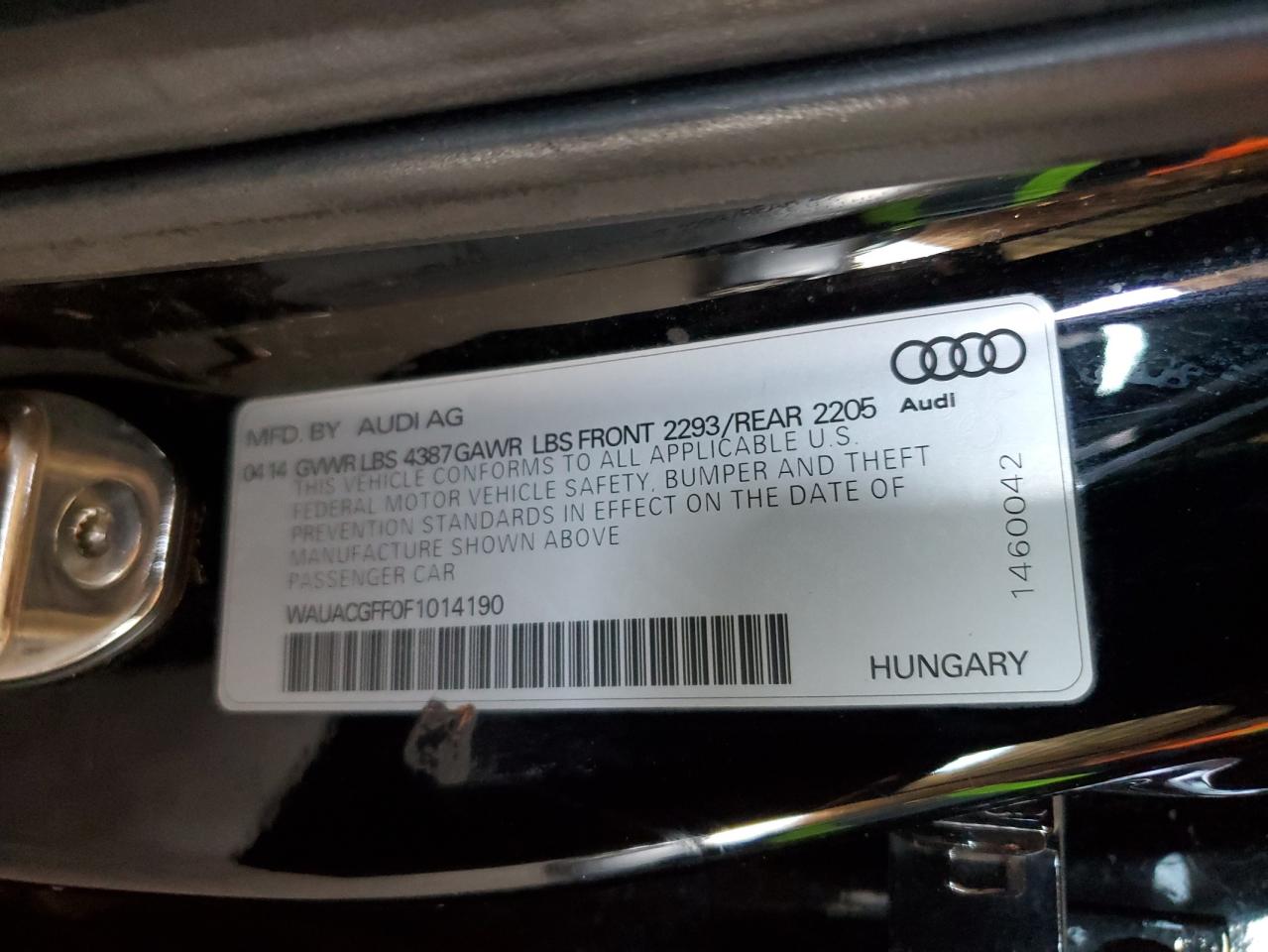 2015 Audi A3 Premium VIN: WAUACGFF0F1014190 Lot: 85434595