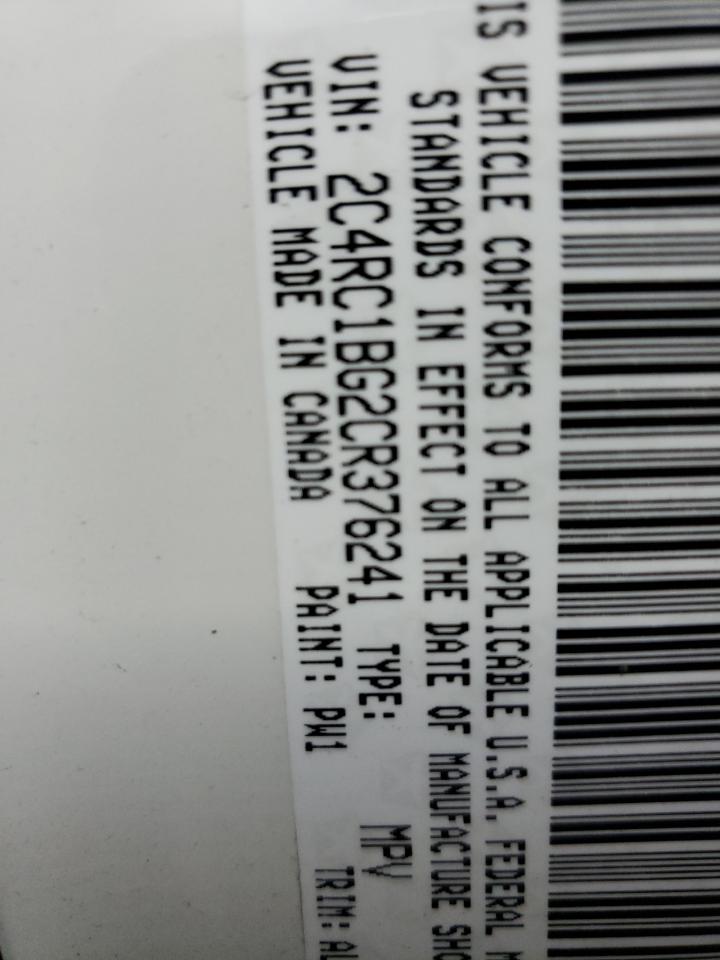 2012 Chrysler Town & Cou VIN: 2C4RC1BG2CR376241 Lot: 92320385