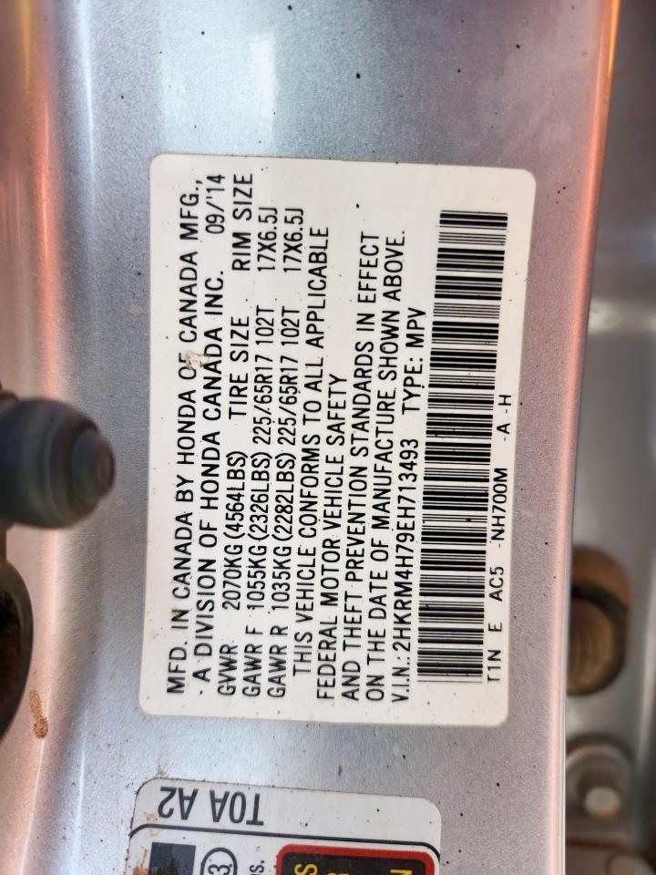 2014 Honda Cr-V Exl VIN: 2HKRM4H79EH713493 Lot: 92935175