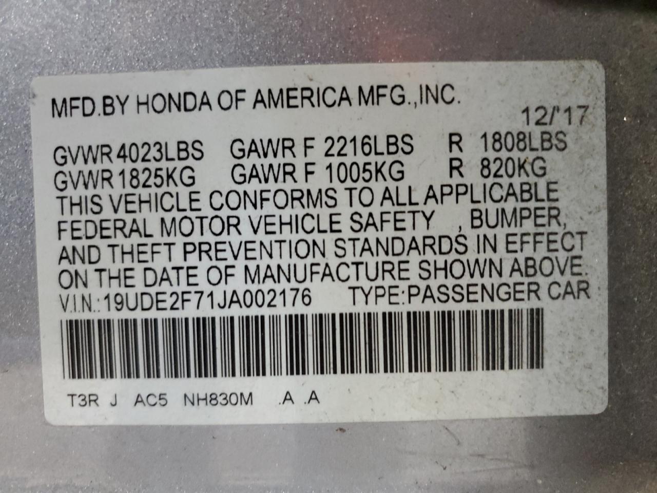 2018 Acura Ilx Premium VIN: 19UDE2F71JA002176 Lot: 92733505